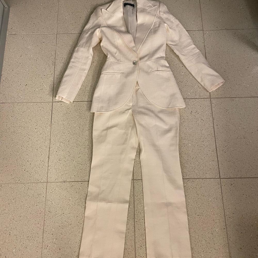 Dolce & Gabbana Cream Blazer and Suit Set
